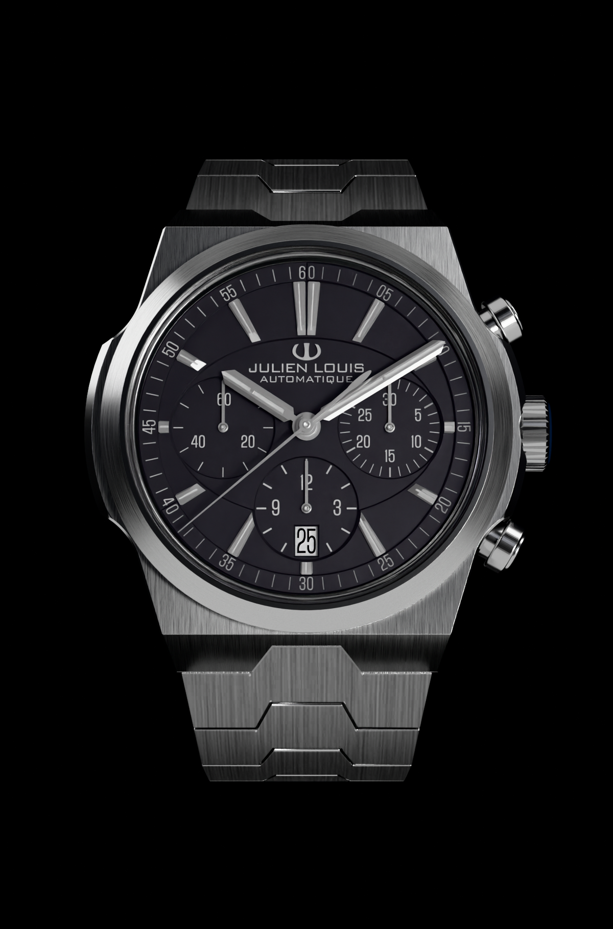 Julien Louis Ovalie modèle 2004 – Montre sport-chic bracelet acier intégré ou alligator, édition limitée