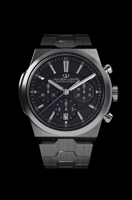 Julien Louis Ovalie modèle 2004 – Montre sport-chic bracelet acier intégré ou alligator, édition limitée